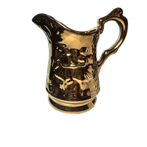 Vintage Wade England Copper Lusterware Ballerina Embossed 7” Pitcher